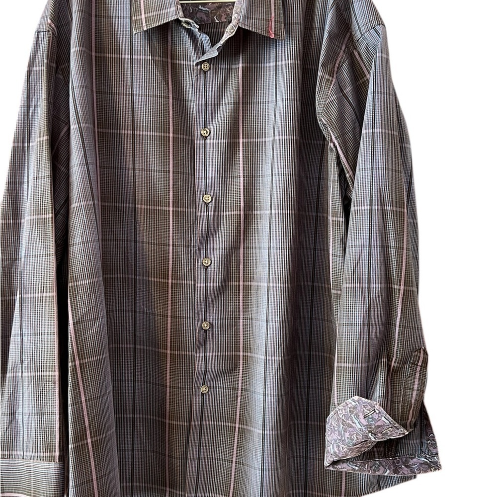 J. Garcia Men's BLUE Checkered Button Down Shirt XXL